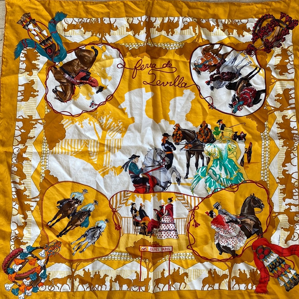 Hermes vintage silk scarf